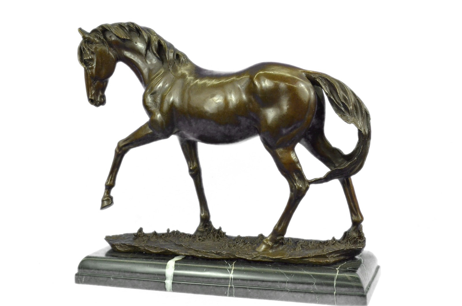 Sculpture Collectible Bronze Decor Animal Signed Mene Mustang Horse Abstract Art