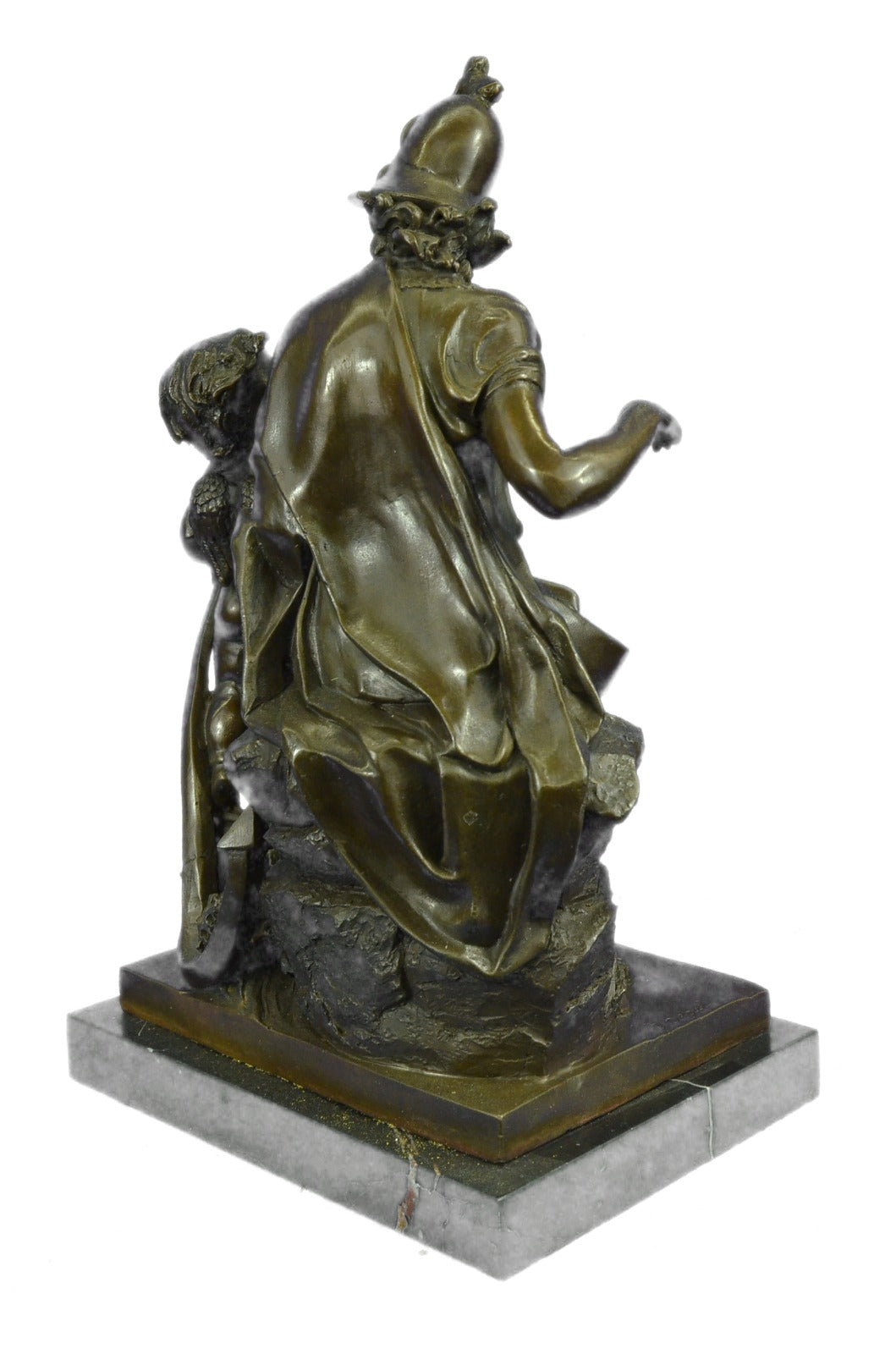 Erotic Lady Soldier Warrior Spear Art Military Collector Bronze Marble Statue