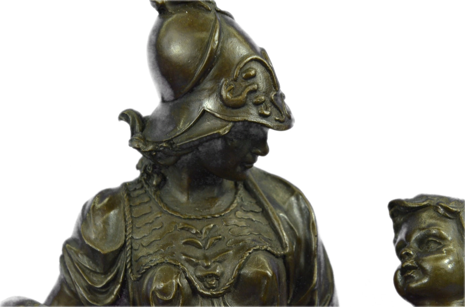 Erotic Lady Soldier Warrior Spear Art Military Collector Bronze Marble Statue