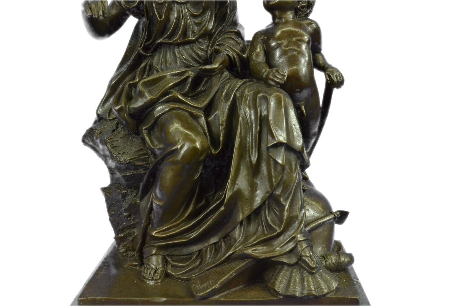 Erotic Lady Soldier Warrior Spear Art Military Collector Bronze Marble Statue