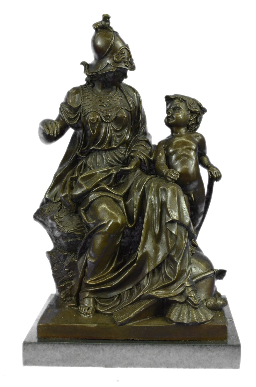 Erotic Lady Soldier Warrior Spear Art Military Collector Bronze Marble Statue