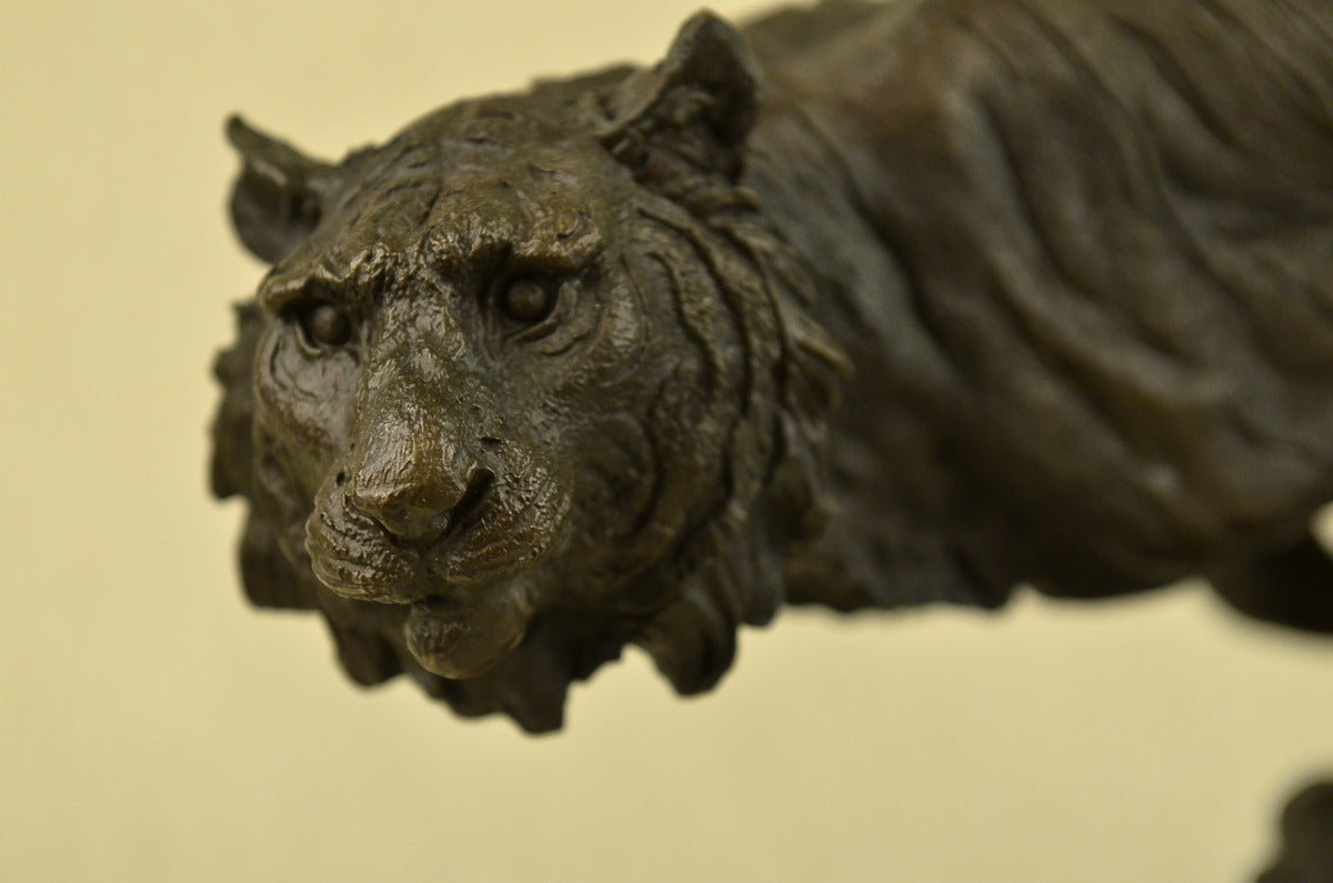 Bronze Sculpture Hot Cast Classic African Tiger Animal Figurine Artwork Décor