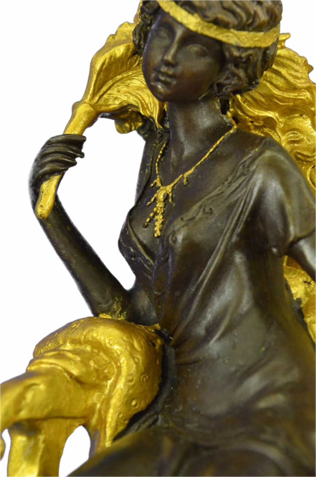Handcrafted Art Nouveau Sexy woman Sitting on a Chair Bronze Sculpture Figurine