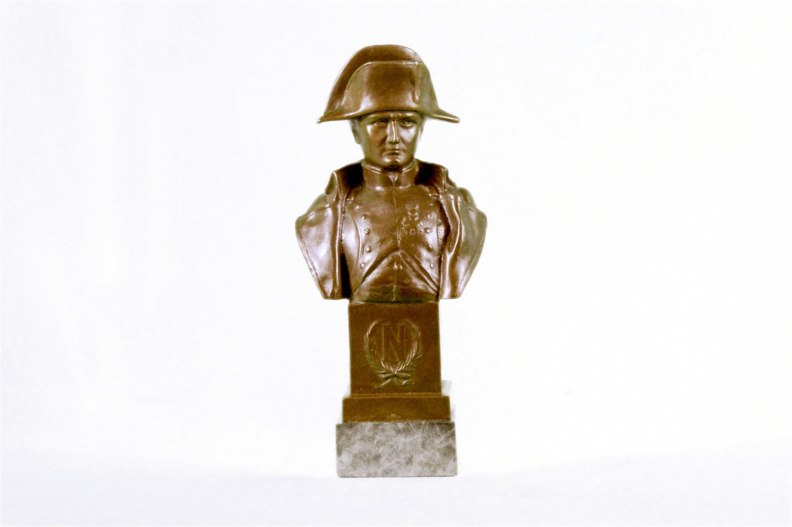 Handcrafted bronze sculpture SALE Marble Green Bust Bonaparte Napoleon Classic