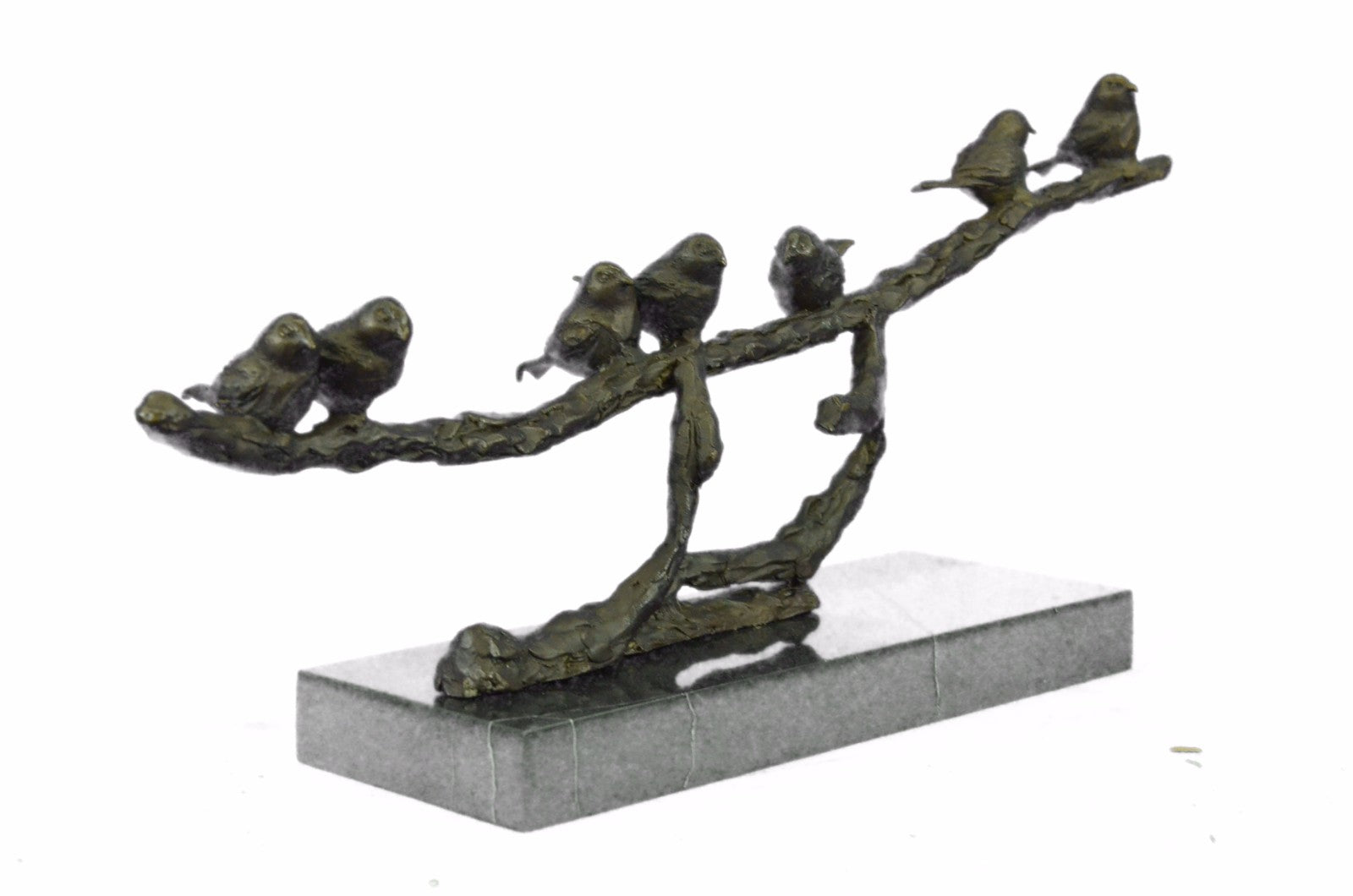 Hand Made Numbered 7 Love Bird on a Branch Bronze Sculpture Figure Sale