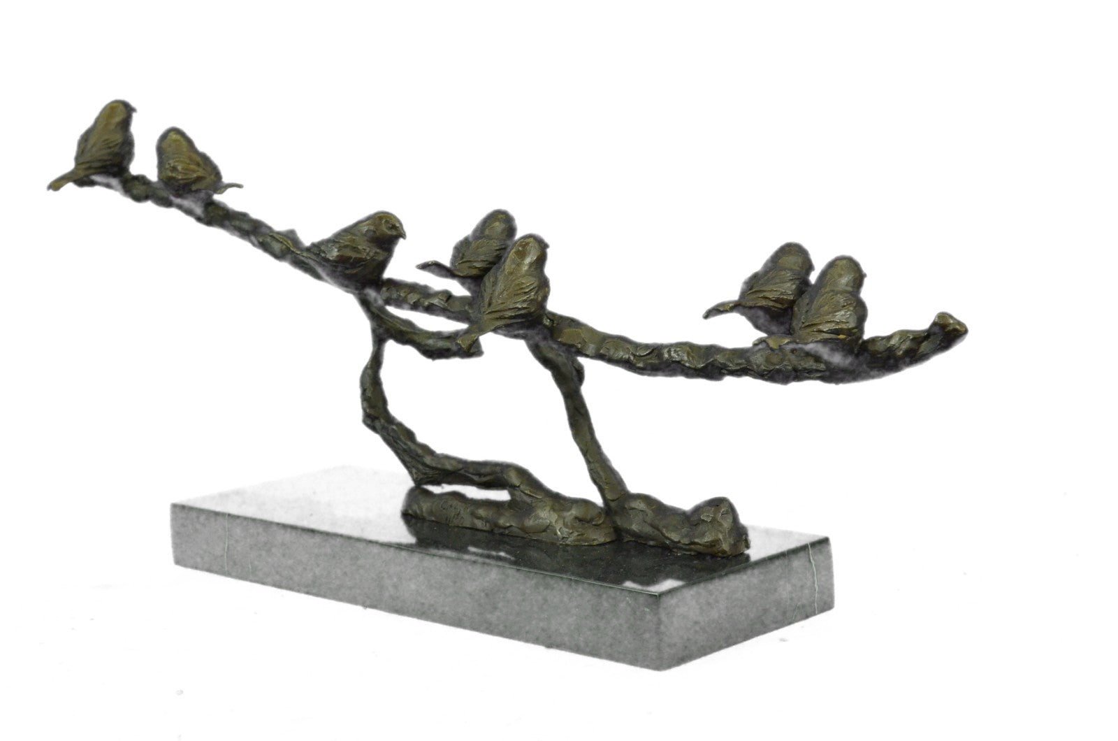 Hand Made Numbered 7 Love Bird on a Branch Bronze Sculpture Figure Sale