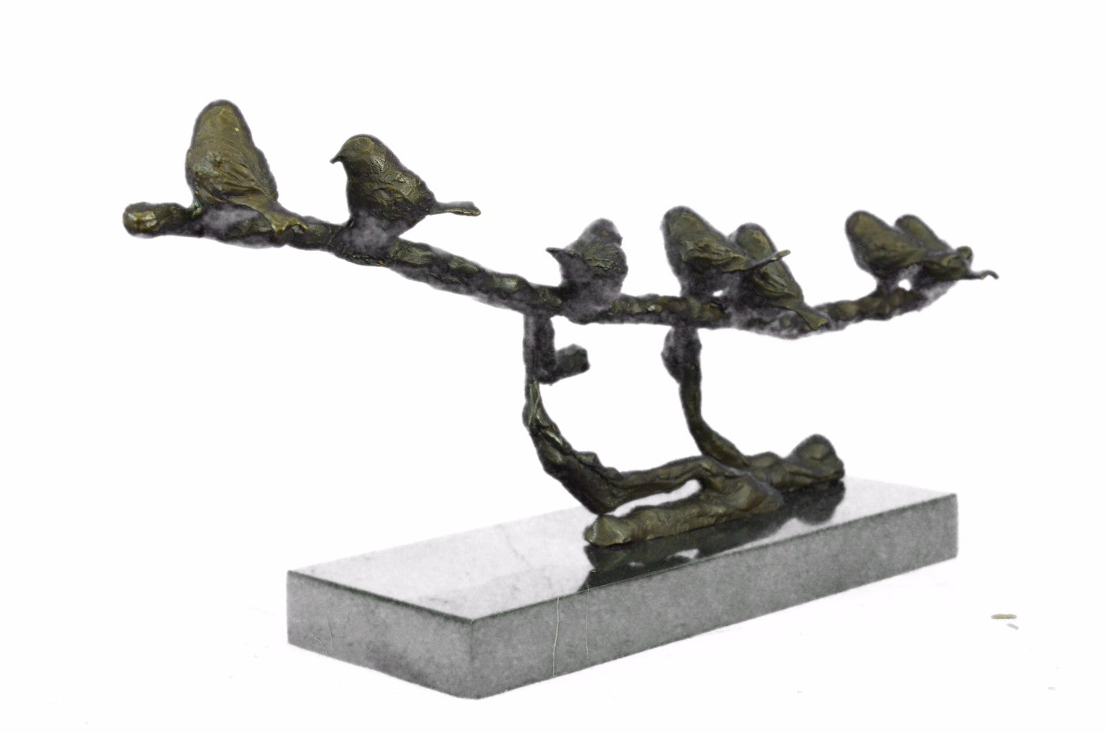 Hand Made Numbered 7 Love Bird on a Branch Bronze Sculpture Figure Sale