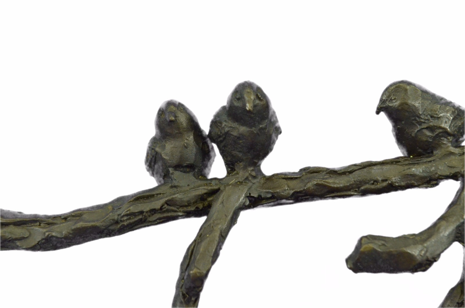 Hand Made Numbered 7 Love Bird on a Branch Bronze Sculpture Figure Sale