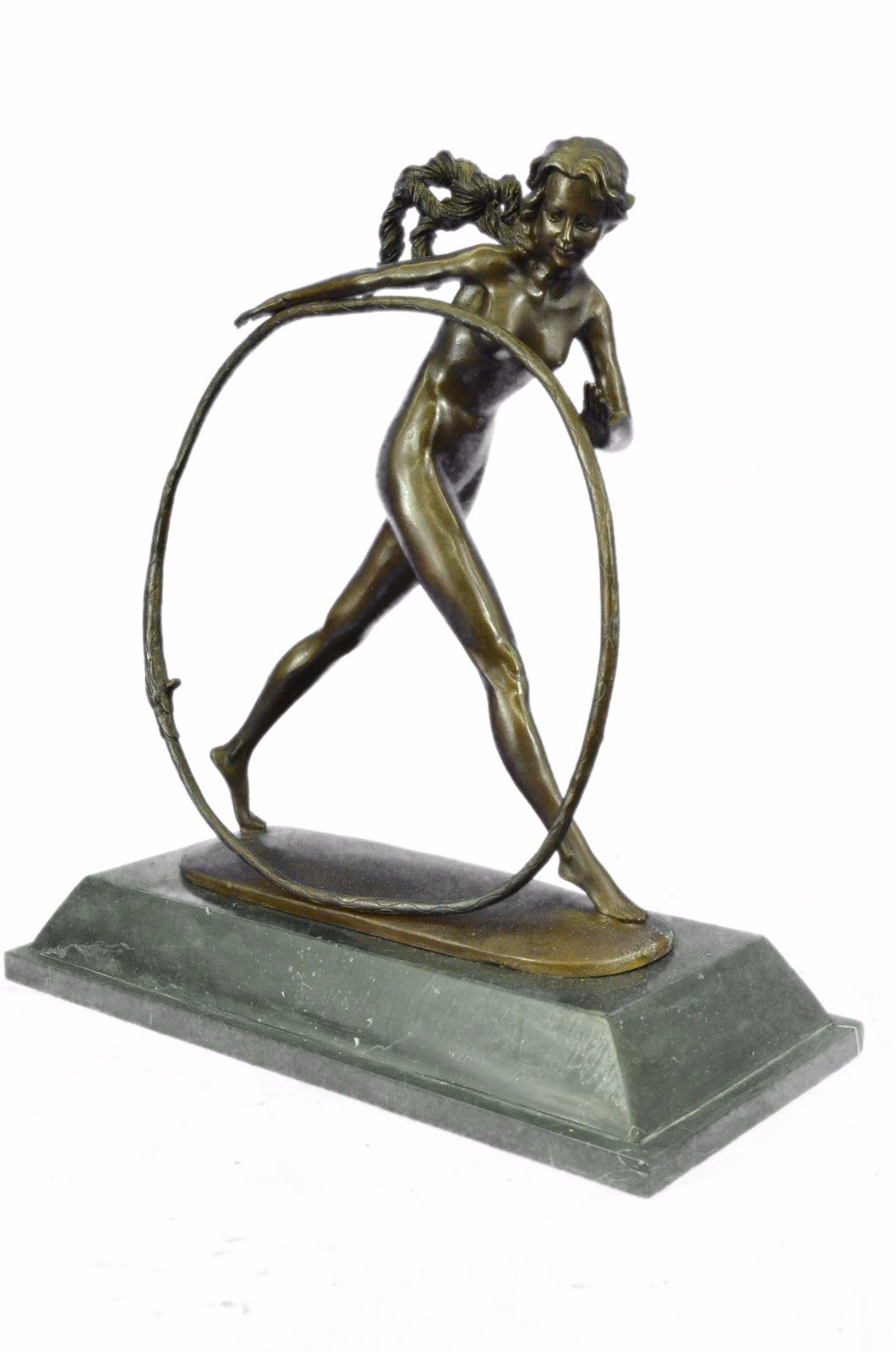 Erotic Art Deco Nude Loop Dancer By Romanian Artisian~D.H Chiparus~Bronze Statue