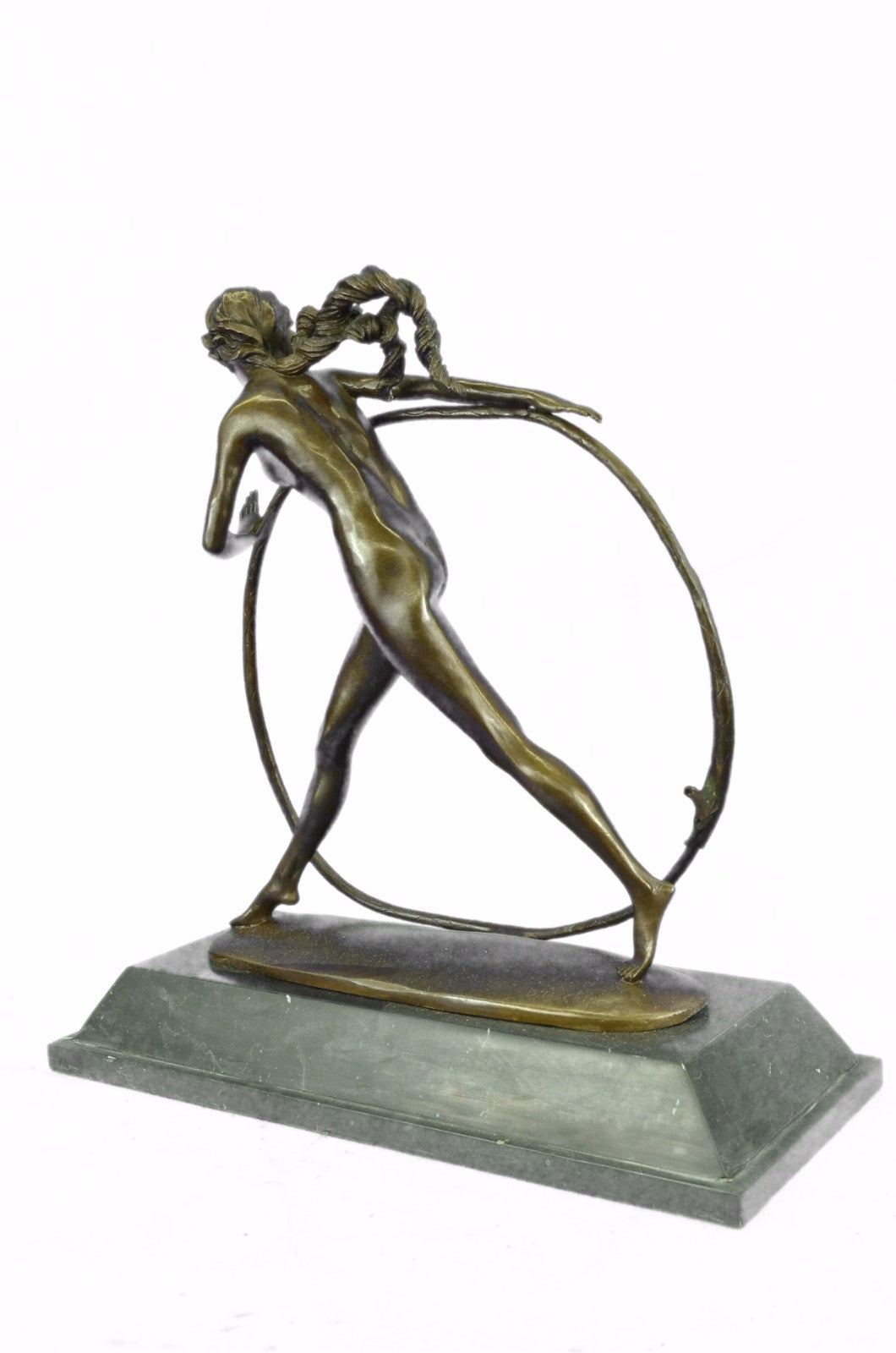 Erotic Art Deco Nude Loop Dancer By Romanian Artisian~D.H Chiparus~Bronze Statue