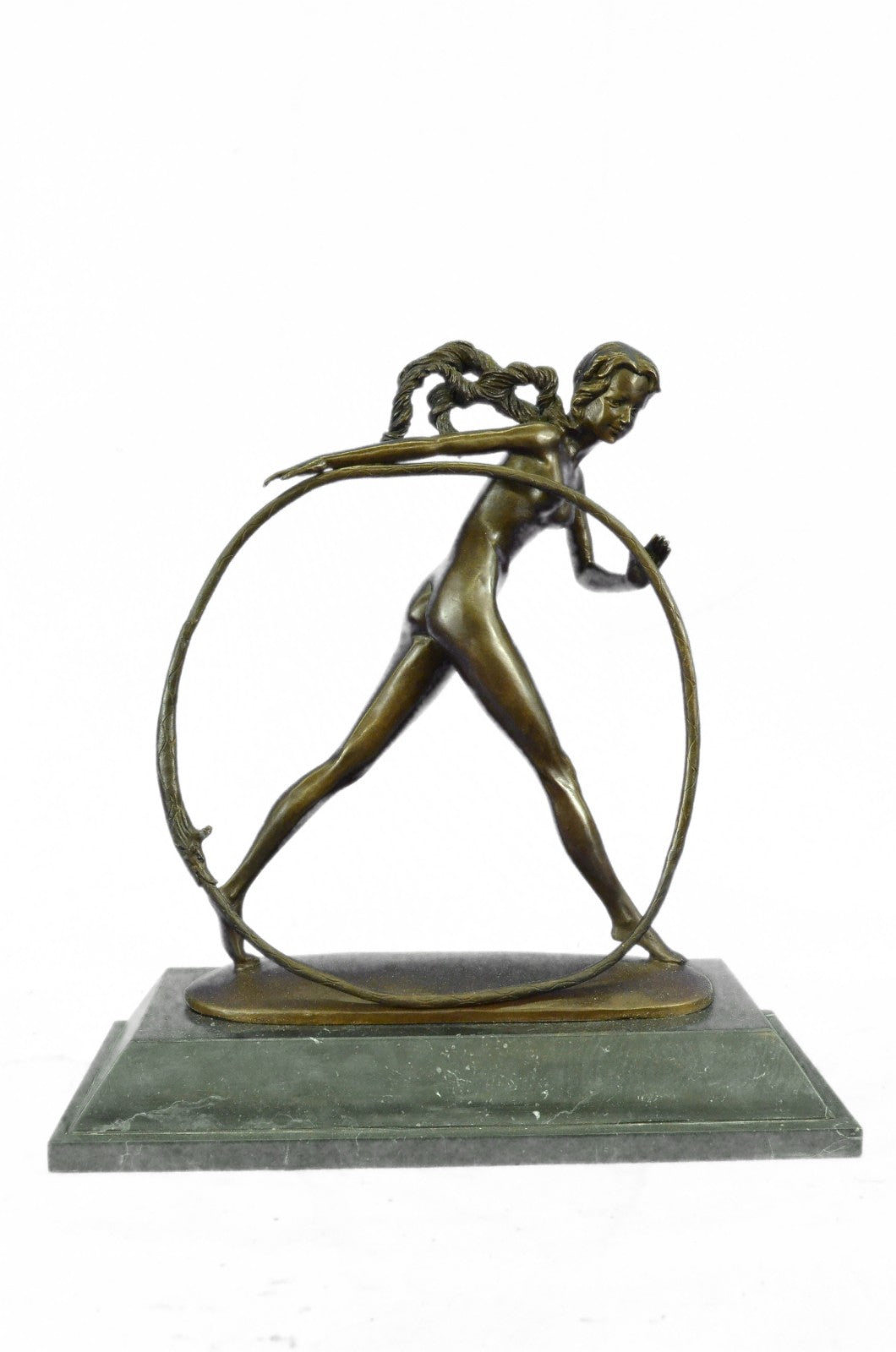 Erotic Art Deco Nude Loop Dancer By Romanian Artisian~D.H Chiparus~Bronze Statue