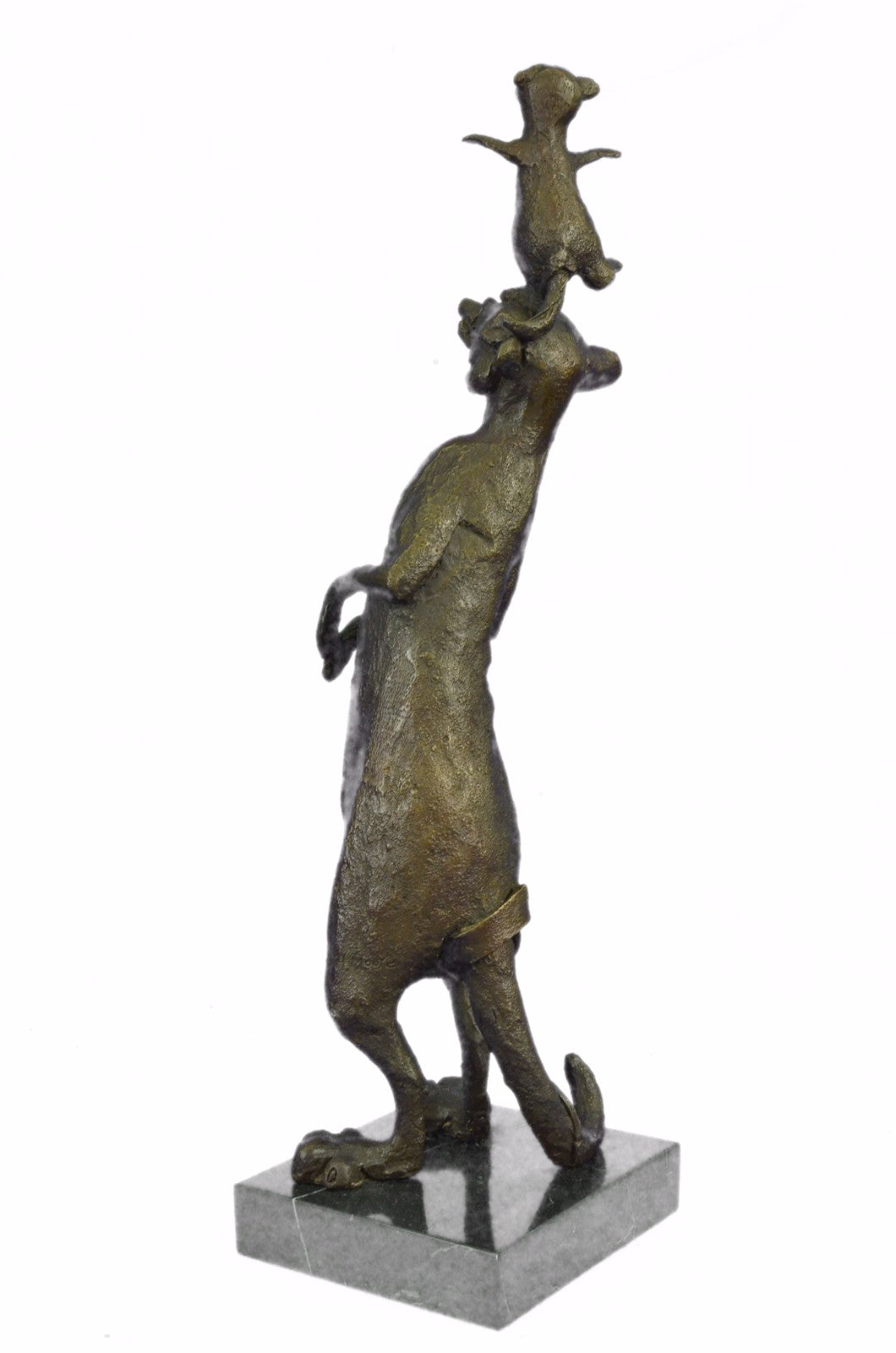 Bronze Sculpture Art Deco Meerkat and Cub on her Shoulder Hot Cast Sale