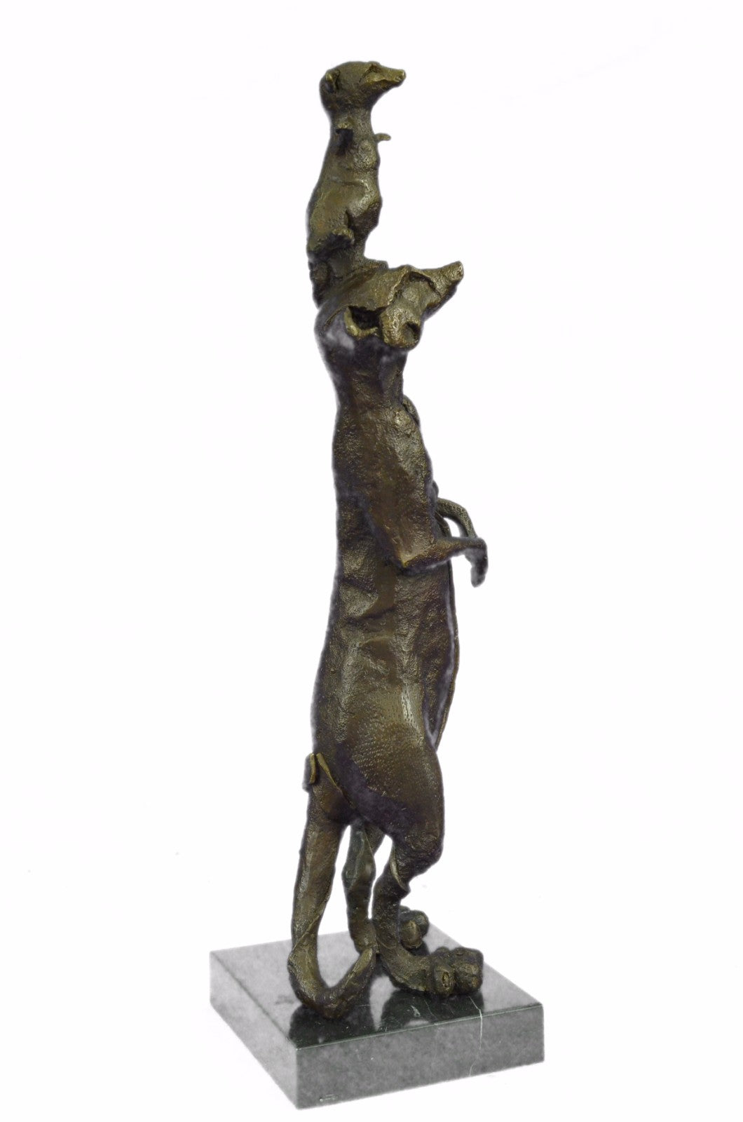 Bronze Sculpture Art Deco Meerkat and Cub on her Shoulder Hot Cast Sale