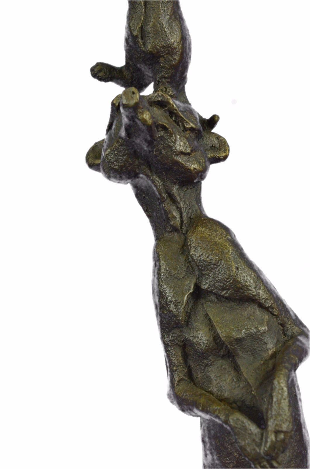 Bronze Sculpture Art Deco Meerkat and Cub on her Shoulder Hot Cast Sale