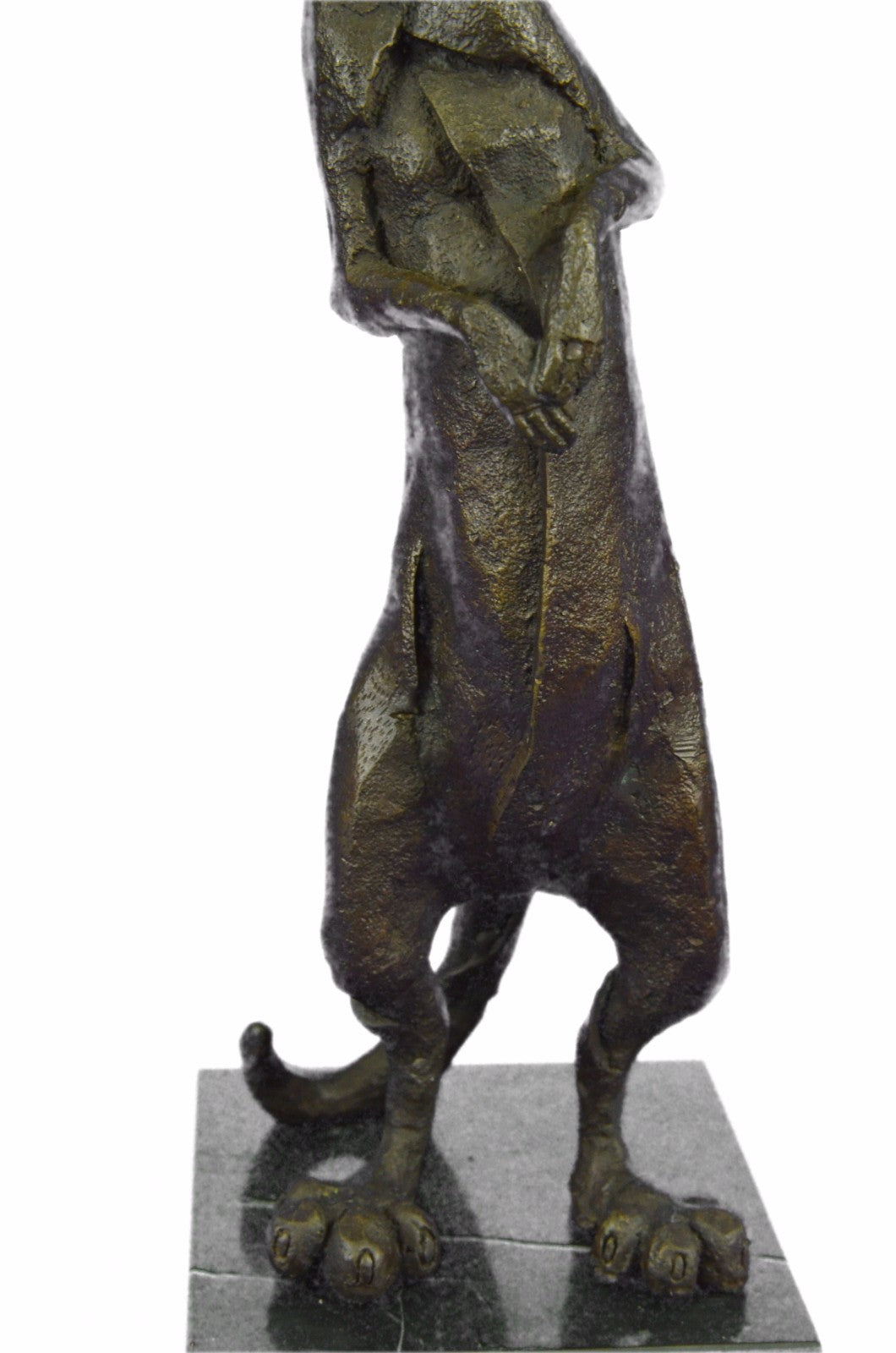 Bronze Sculpture Art Deco Meerkat and Cub on her Shoulder Hot Cast Sale