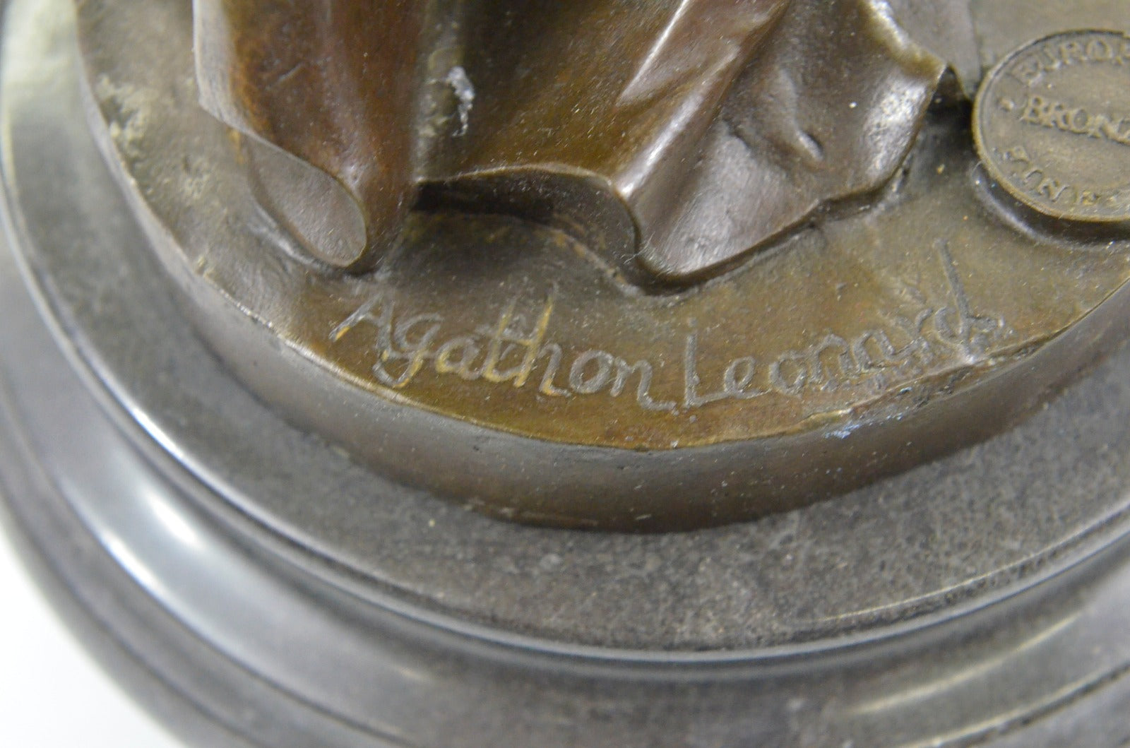 Handcrafted bronze sculpture SALE Marbl Girl Roman Signed Nouveau Art Deco Art