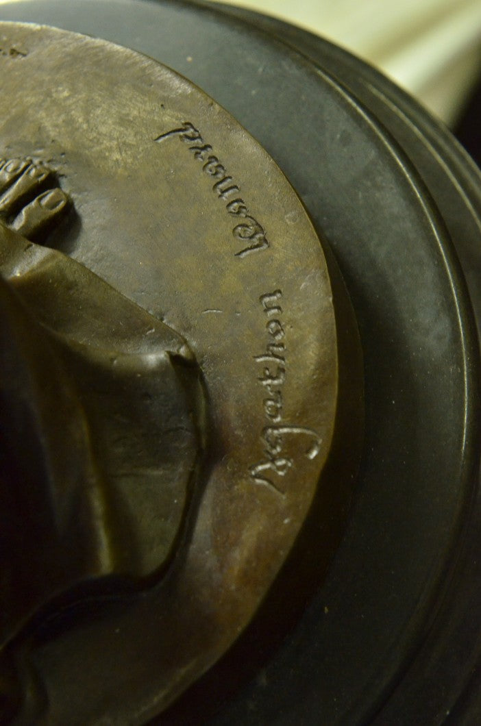 Handcrafted bronze sculpture SALE Marbl Girl Roman Signed Nouveau Art Deco Art