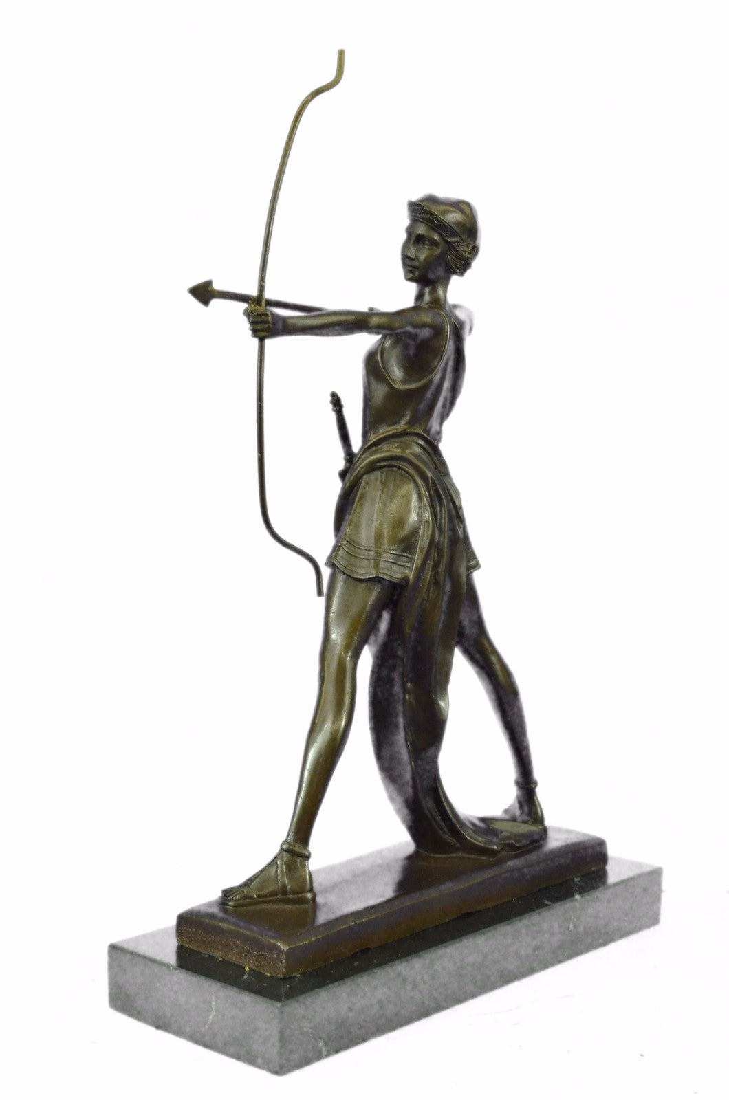 Artemis Diana Goddess of Hunt Forests Hills Moon Archery Bronze Marble Statue