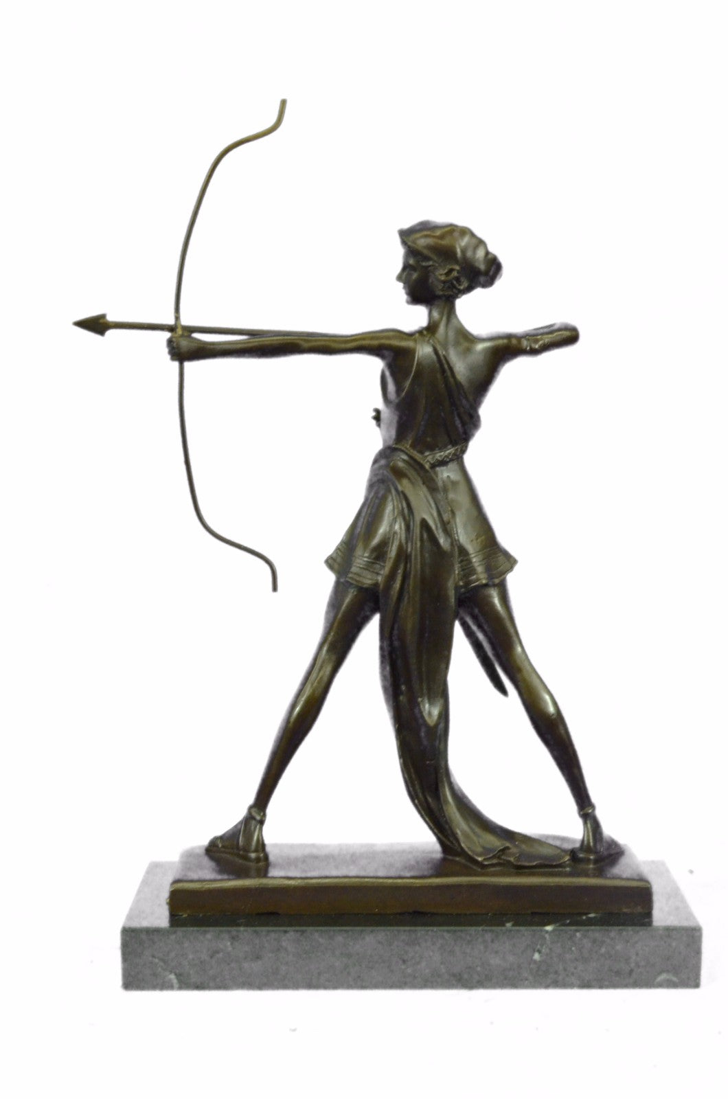 Artemis Diana Goddess of Hunt Forests Hills Moon Archery Bronze Marble Statue