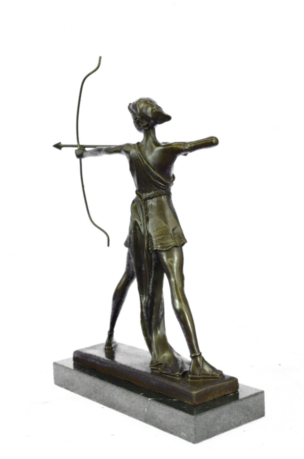 Artemis Diana Goddess of Hunt Forests Hills Moon Archery Bronze Marble Statue
