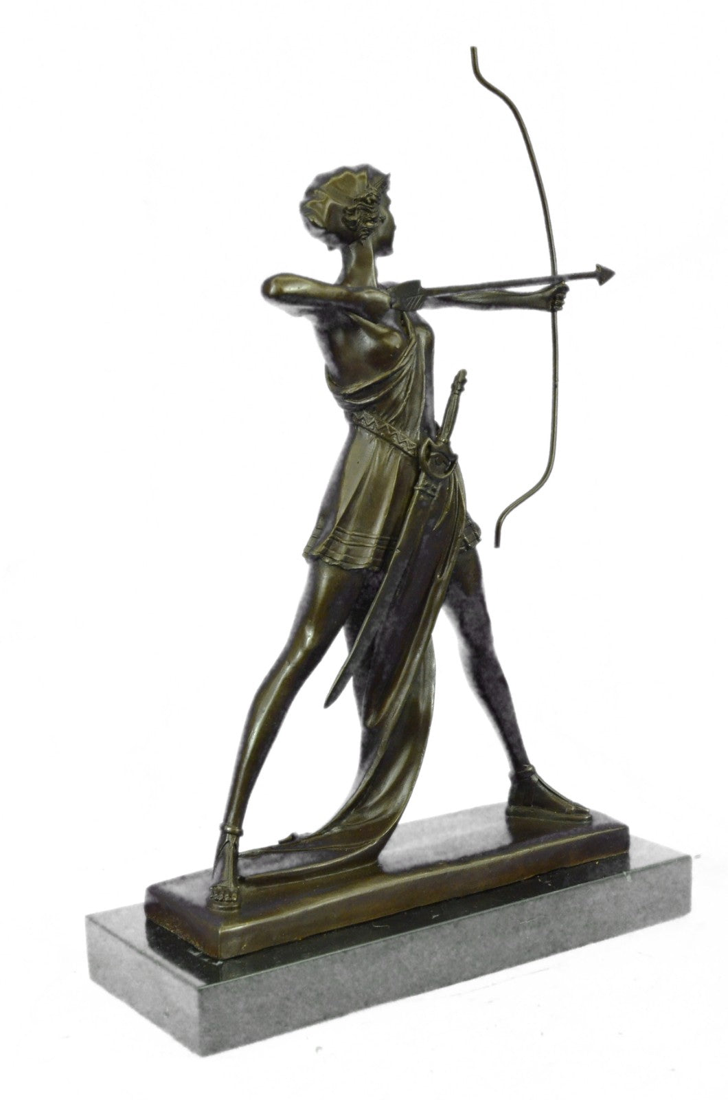 Artemis Diana Goddess of Hunt Forests Hills Moon Archery Bronze Marble Statue