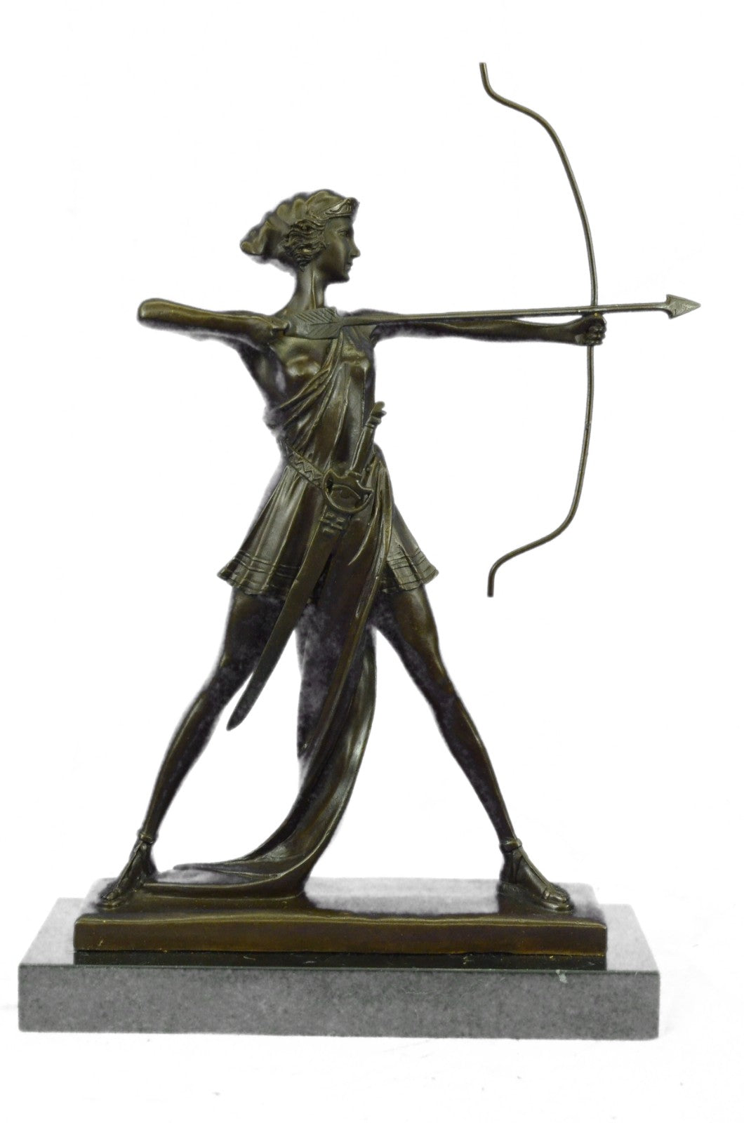 Artemis Diana Goddess of Hunt Forests Hills Moon Archery Bronze Marble Statue
