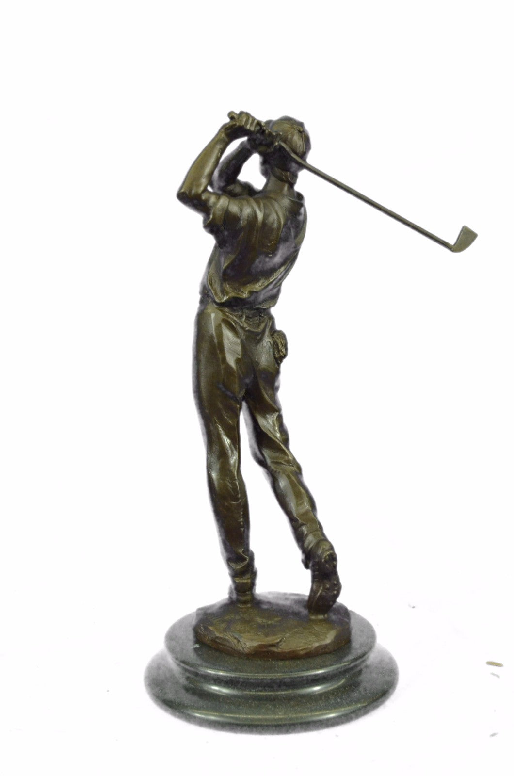 CLEARANCE Bronze Sculpture Statue Golfer Golf Male Golfing Trophy Deal