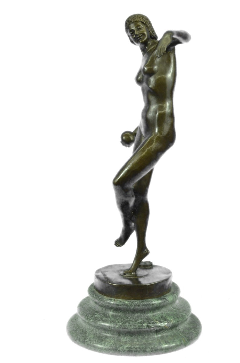 Handcrafted bronze sculpture SALE Nude Alliot Signée Marbre Sur Nue Lanceuse