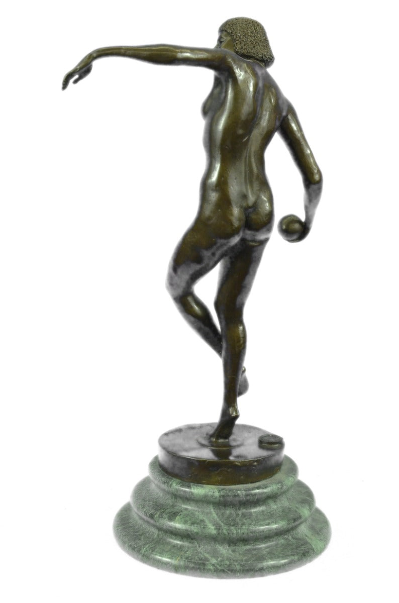 Handcrafted bronze sculpture SALE Nude Alliot Signée Marbre Sur Nue Lanceuse
