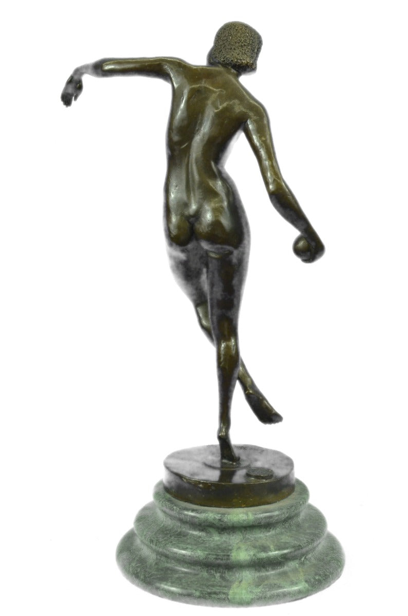 Handcrafted bronze sculpture SALE Nude Alliot Signée Marbre Sur Nue Lanceuse