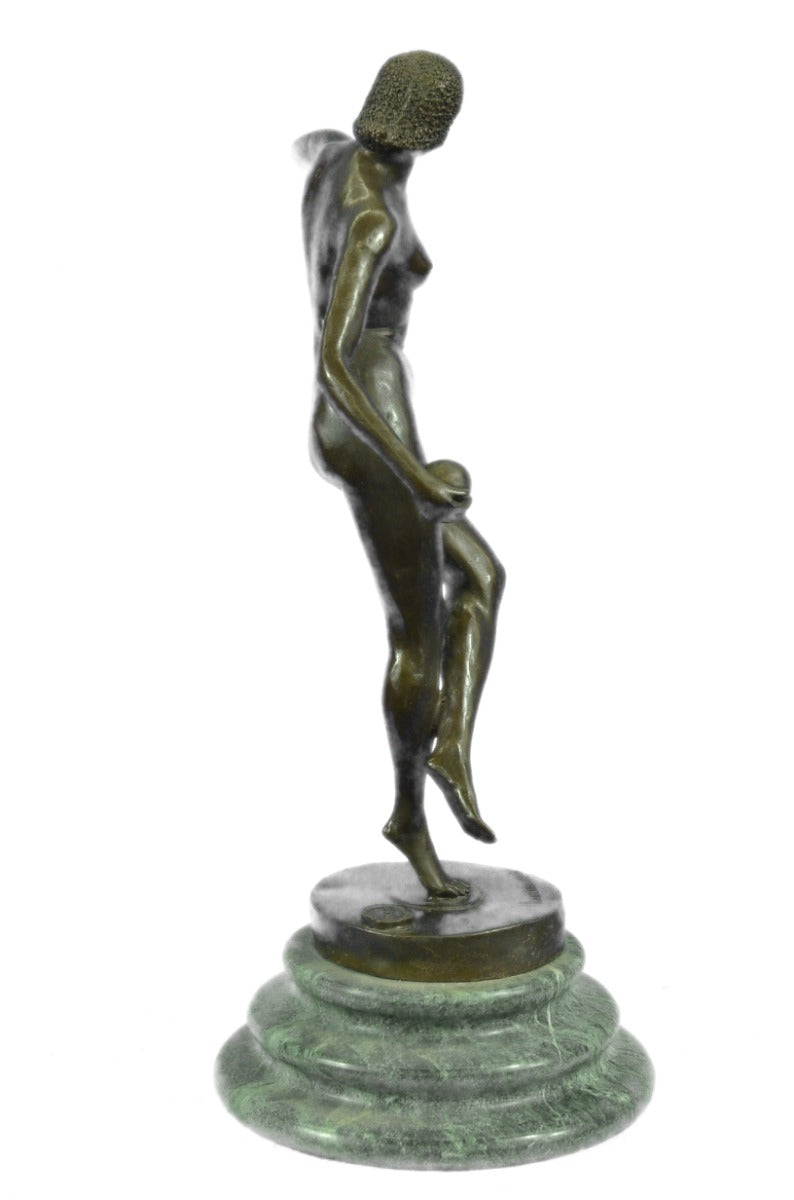 Handcrafted bronze sculpture SALE Nude Alliot Signée Marbre Sur Nue Lanceuse