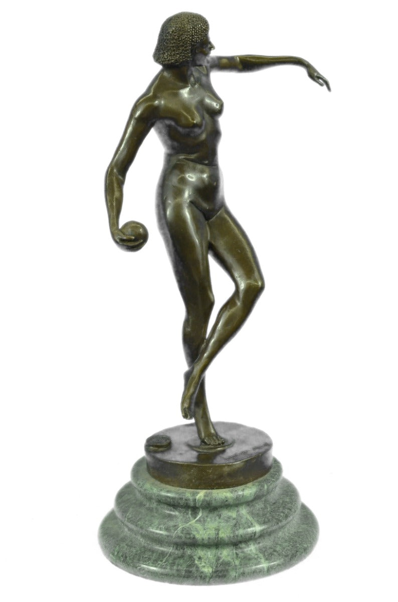 Handcrafted bronze sculpture SALE Nude Alliot Signée Marbre Sur Nue Lanceuse