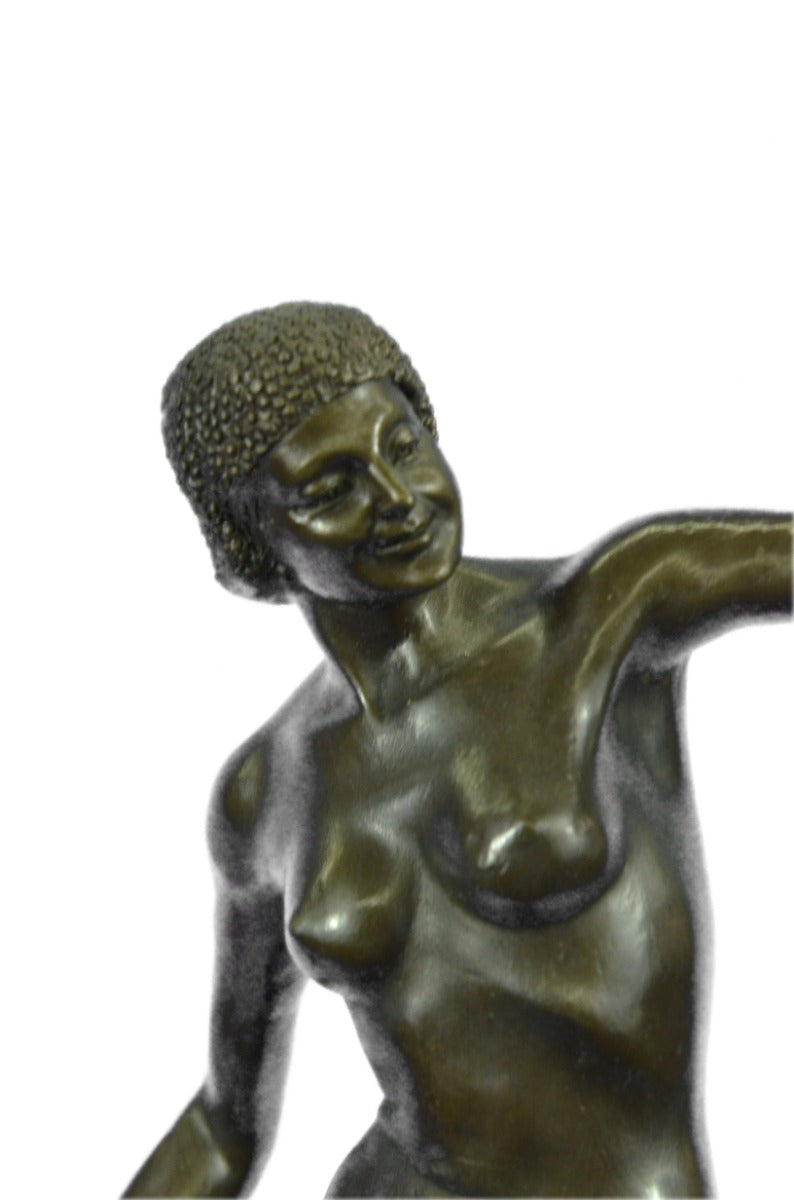 Handcrafted bronze sculpture SALE Nude Alliot Signée Marbre Sur Nue Lanceuse