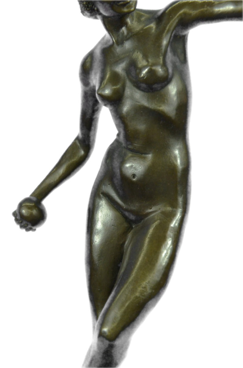 Handcrafted bronze sculpture SALE Nude Alliot Signée Marbre Sur Nue Lanceuse