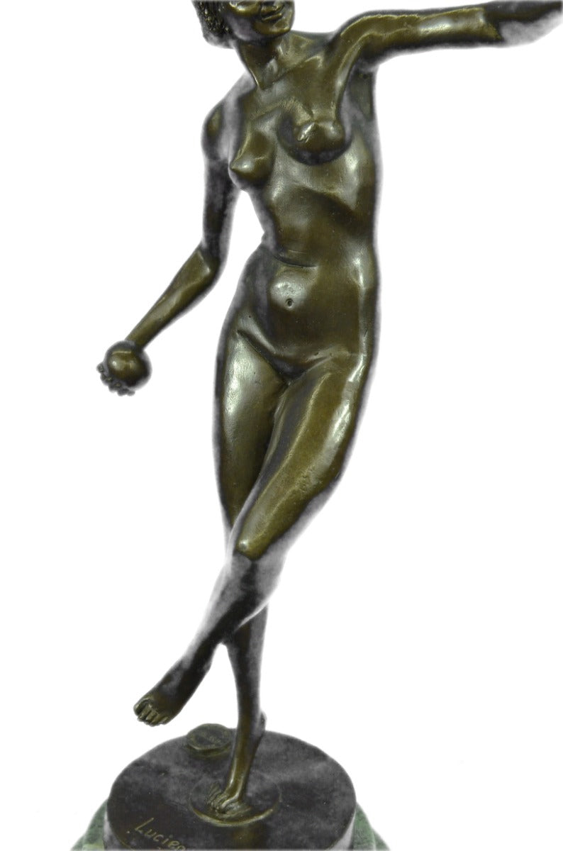 Handcrafted bronze sculpture SALE Nude Alliot Signée Marbre Sur Nue Lanceuse