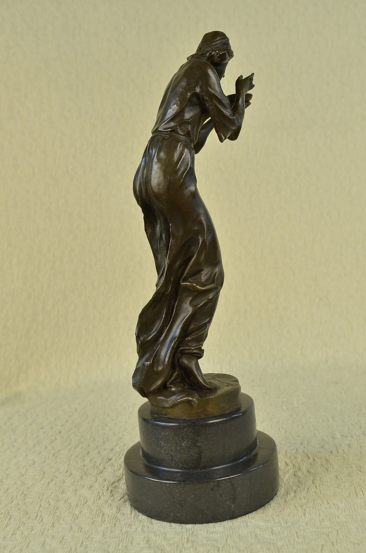 Neoclassical Bronze Sculpture After Viclor Heinvich, Sexy Maiden Lost Wax Method Sale