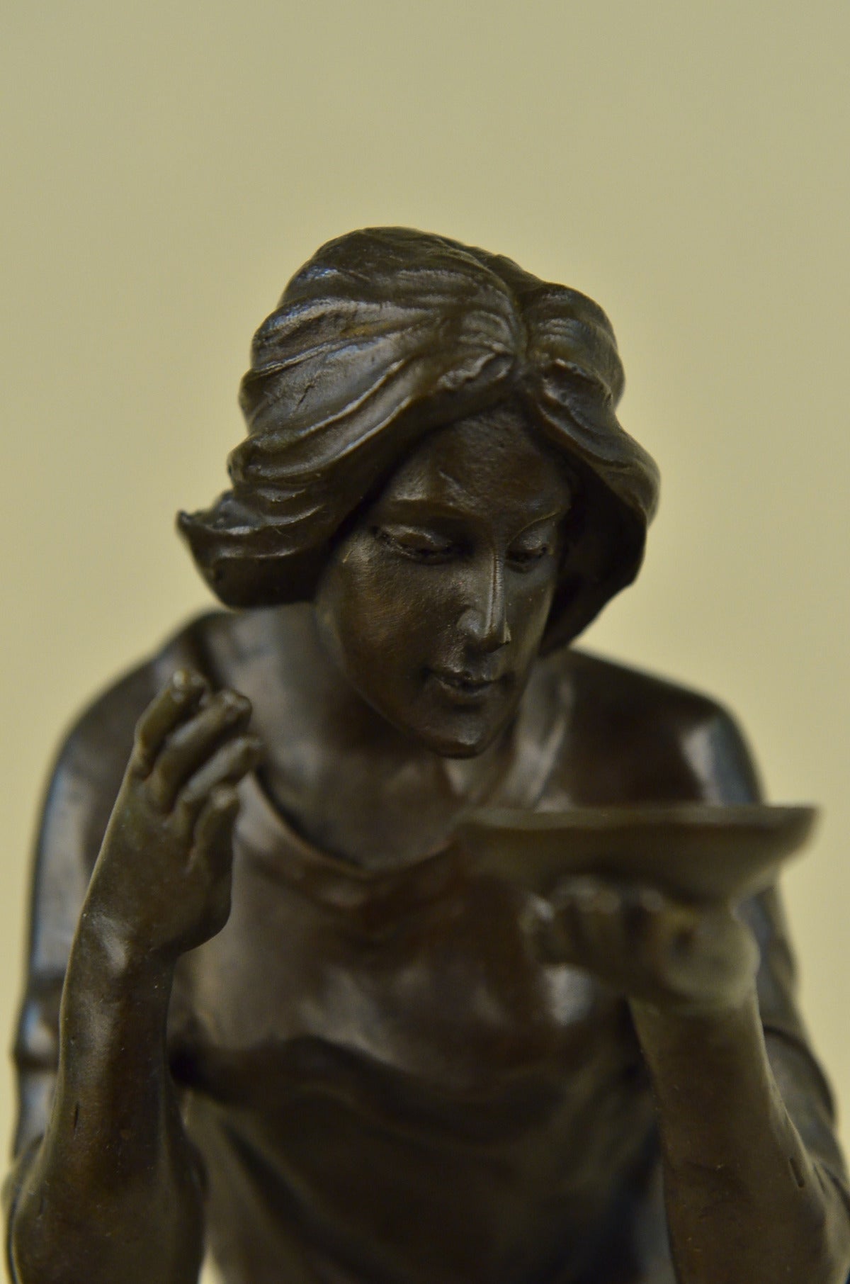 Neoclassical Bronze Sculpture After Viclor Heinvich, Sexy Maiden Lost Wax Method Sale