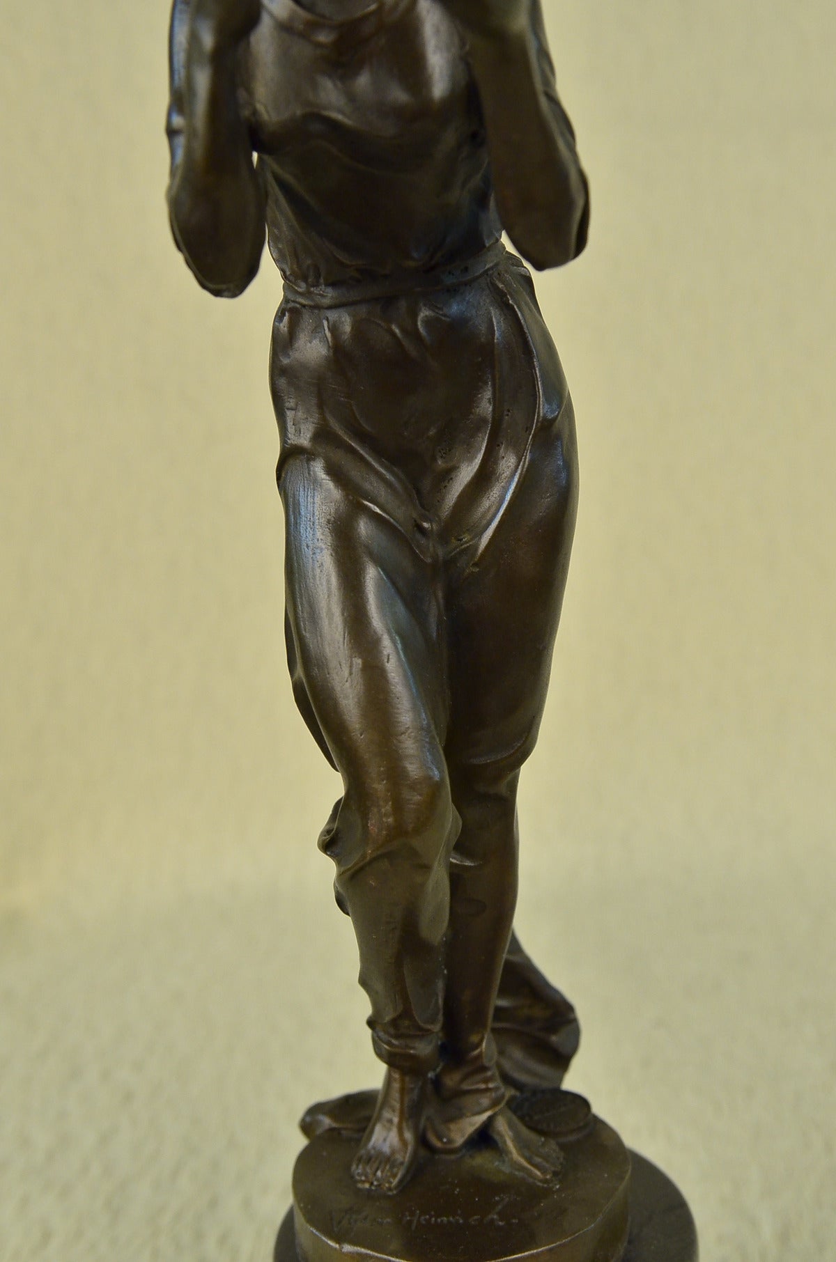 Neoclassical Bronze Sculpture After Viclor Heinvich, Sexy Maiden Lost Wax Method Sale