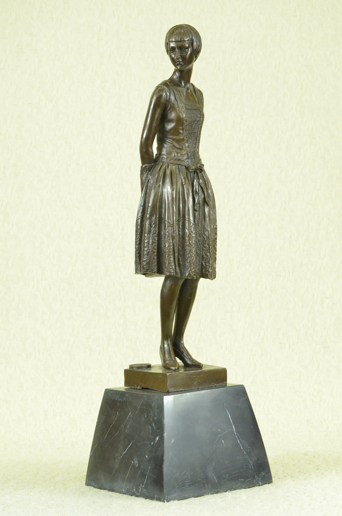 Handcrafted Bronze Sculpture – Home Base Marble “Housewife Mom” Original Signed by Milo – Perfect Gift for Mom
