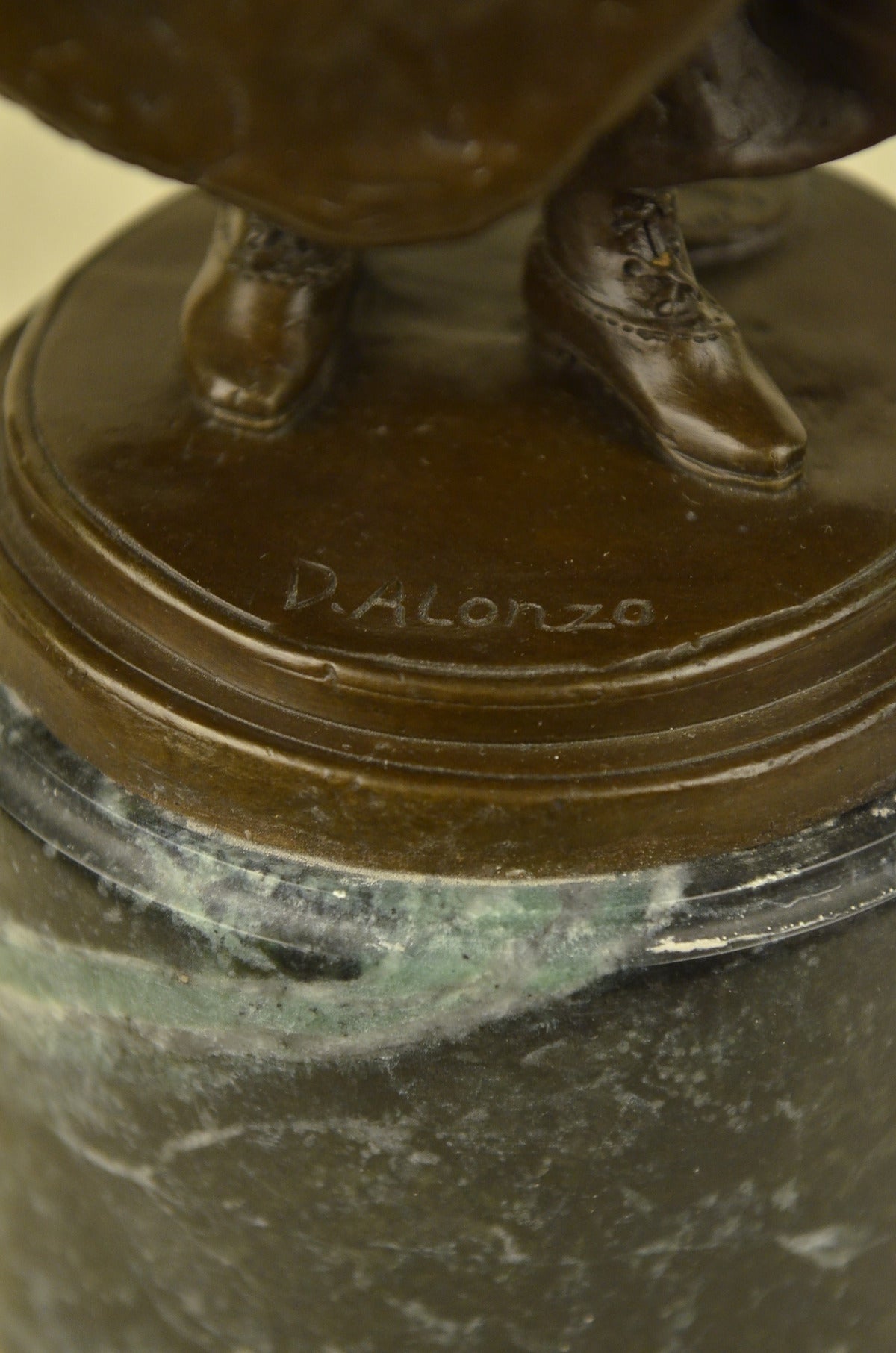 Handcrafted Bronze Sculpture “The School Girl” by Alonzo – Art Deco Marble Statue | Limited-Time Sale