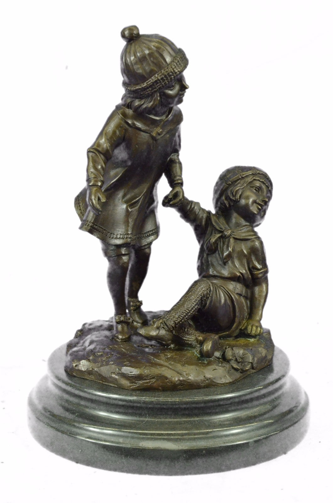 **CLEARANCE** Bronze Sculpture Statue Signed Children Child Play Game Art Deco