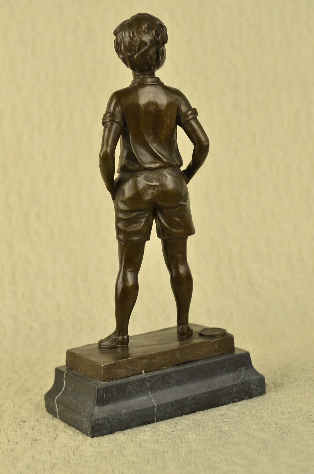 Handcrafted bronze sculpture SALE Tie Bow Boy School Boy Young Preiss Signed