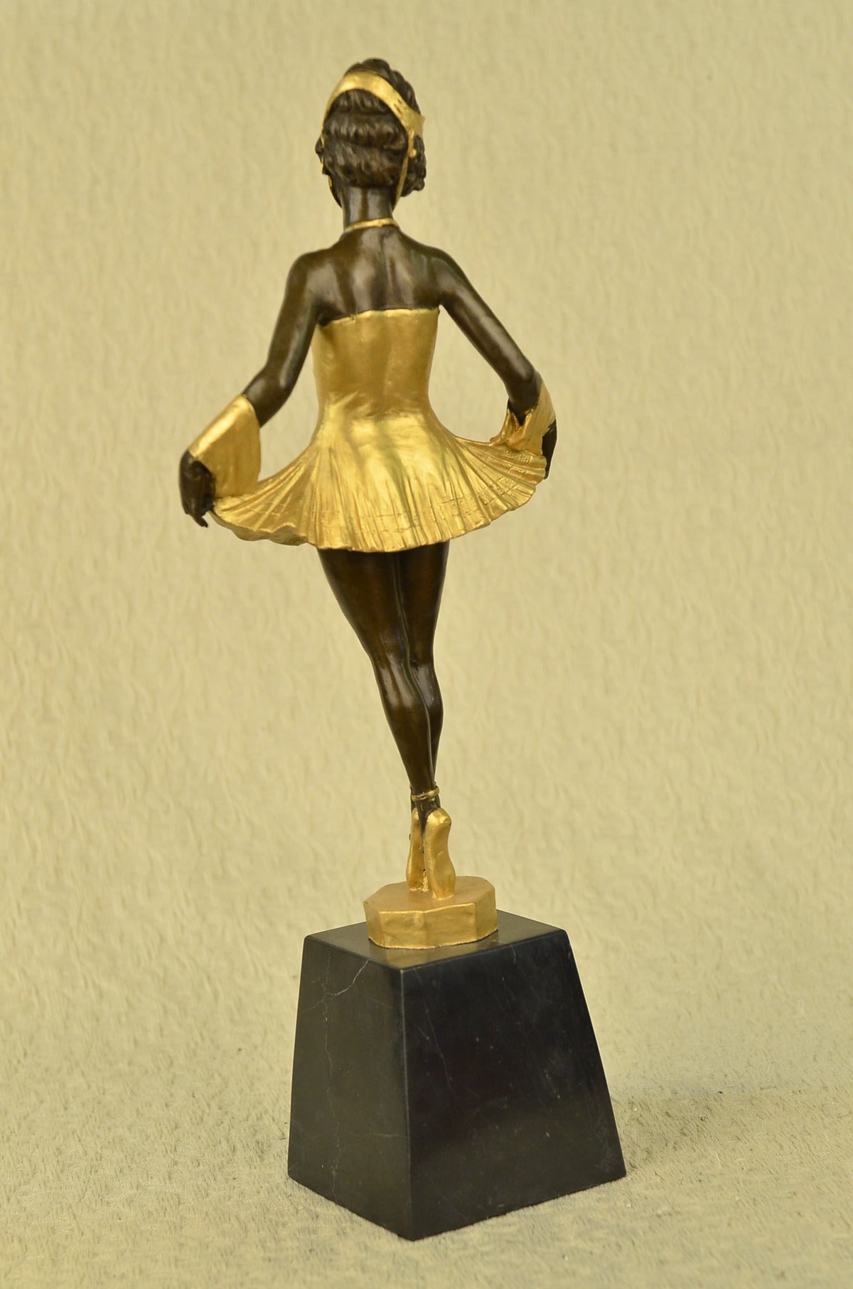 Handcrafted bronze sculpture SALE Marble Gilt Dancer Ballerina Tutu Zach Bruno