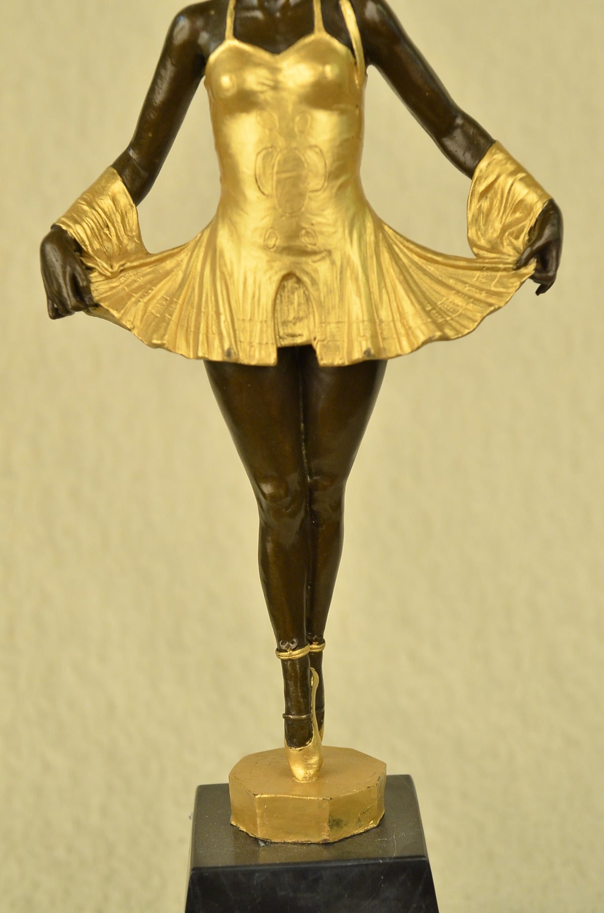 Handcrafted bronze sculpture SALE Marble Gilt Dancer Ballerina Tutu Zach Bruno