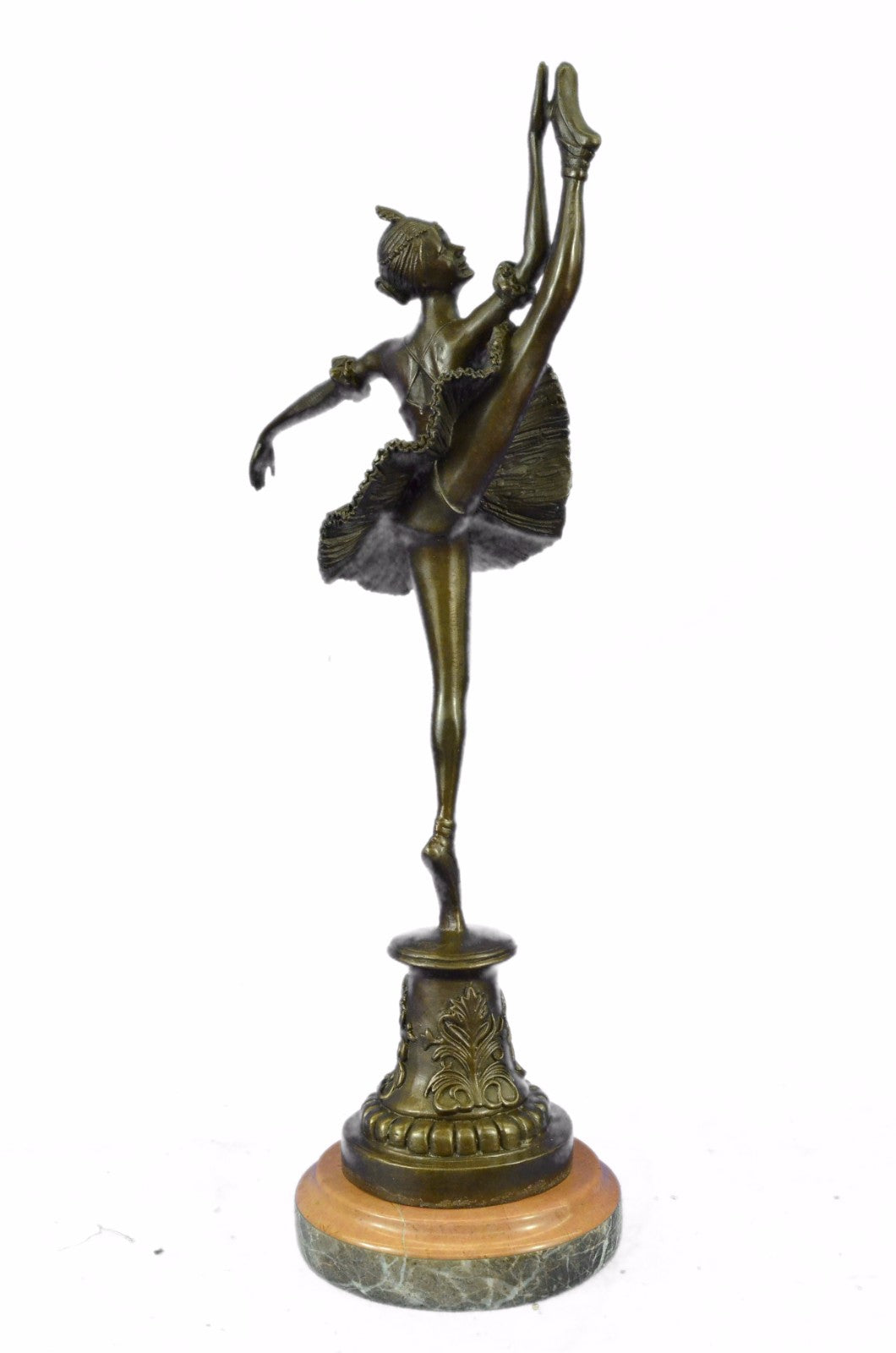 Hand Made By Lost wax Method Ballerina Dancer Young Woman Bronze Trophy Statue