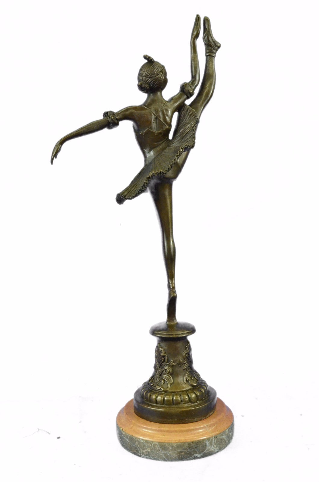 Hand Made By Lost wax Method Ballerina Dancer Young Woman Bronze Trophy Statue