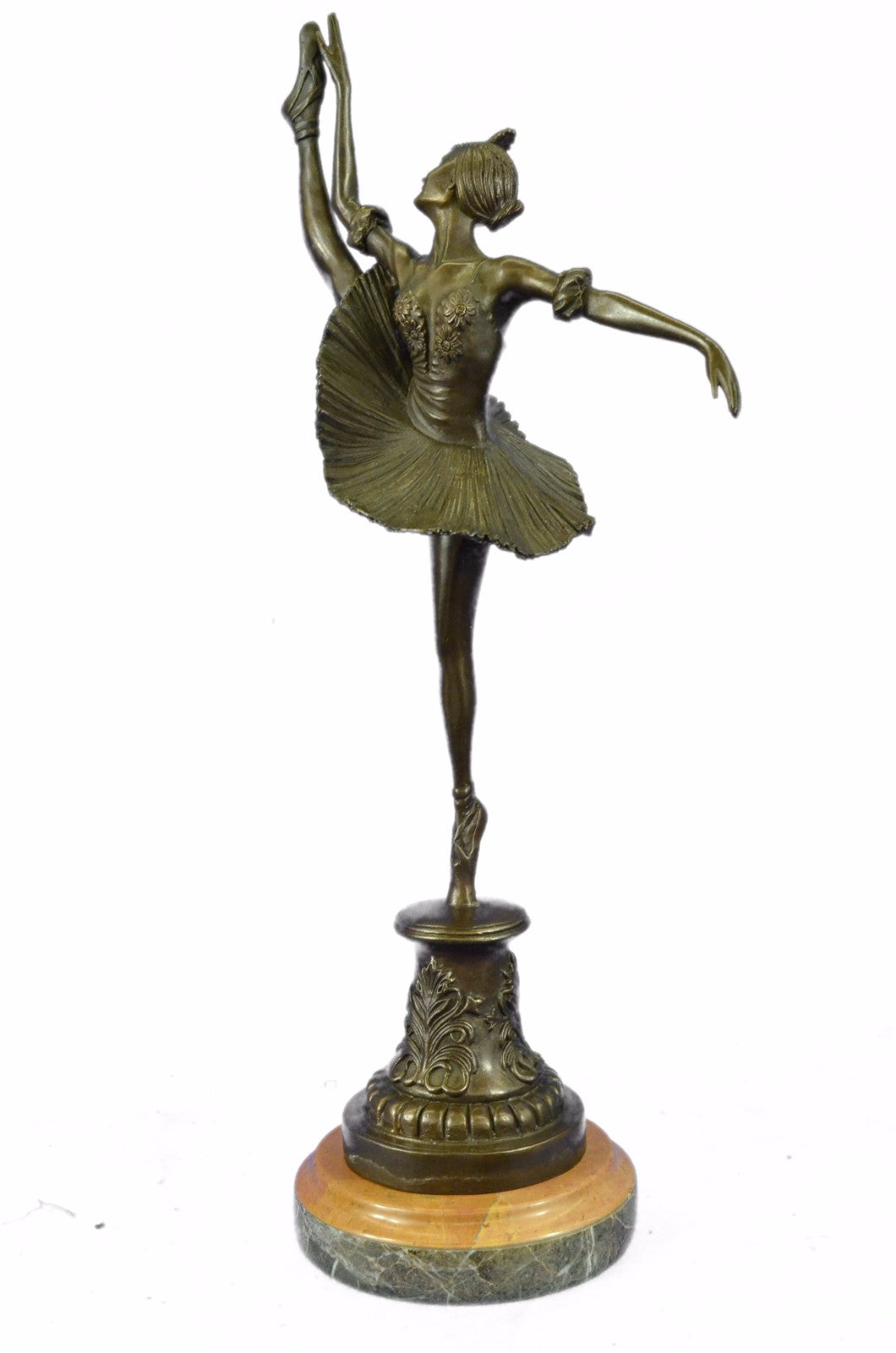Hand Made By Lost wax Method Ballerina Dancer Young Woman Bronze Trophy Statue
