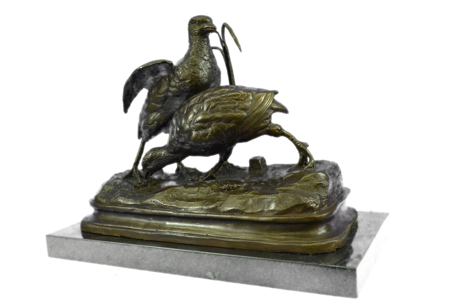 Vintage Victorian Style Bronze ~ Birds Pigeons Doves AMAZING Set Home Deco Gift