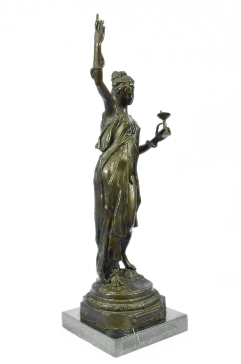 Bronze Sculpture Gorgeous Maiden Hot Cast Home Office Garden Patio Decoration