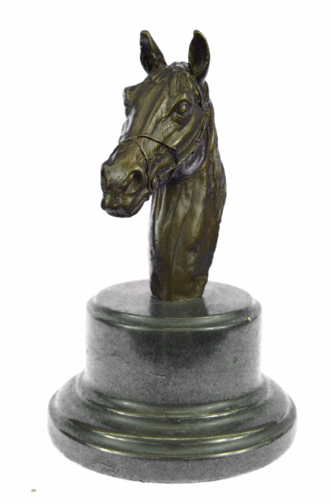 Horse Lovers Real Bronze Horses Head Dual Bust Sculpture Statue Equestrian Decor